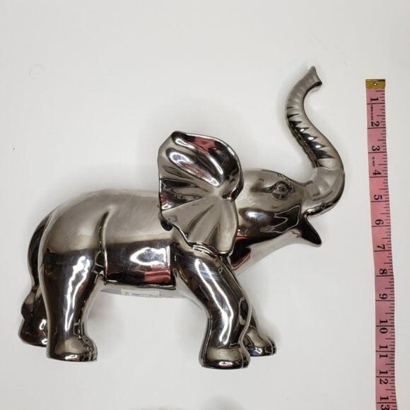 Silver Elephant & Puffer Fish Figurines Decorative Set - Picture 8 of 12